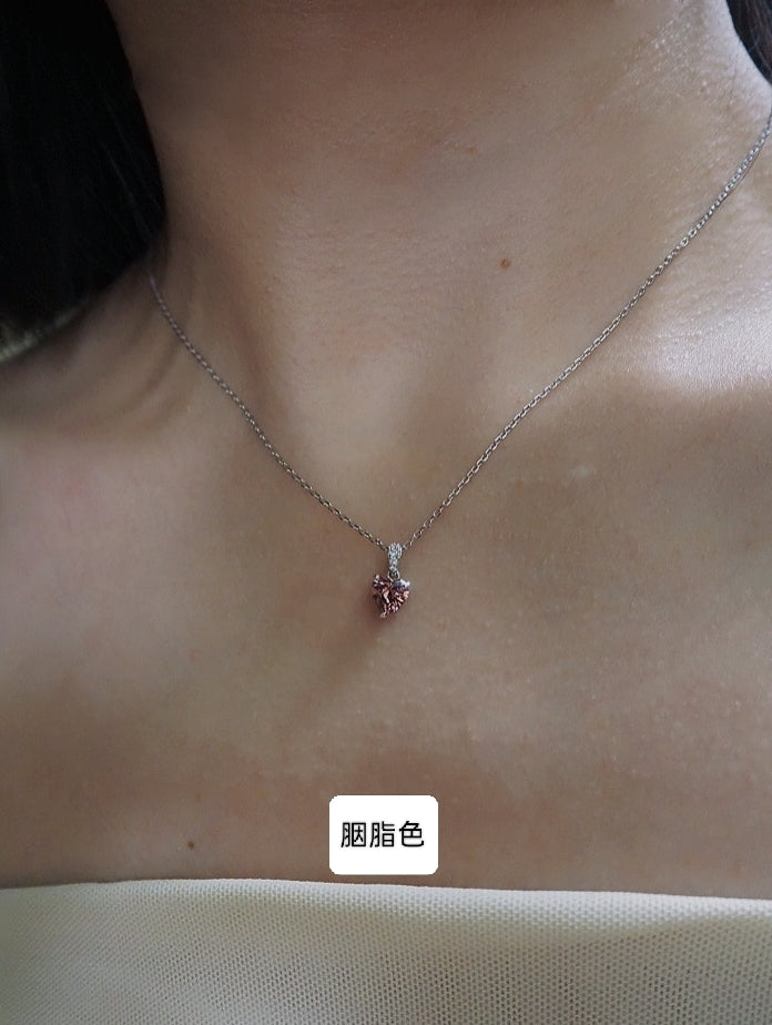 愛心高精切吊墜項鍊