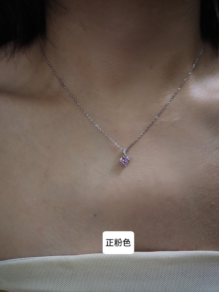 愛心高精切吊墜項鍊