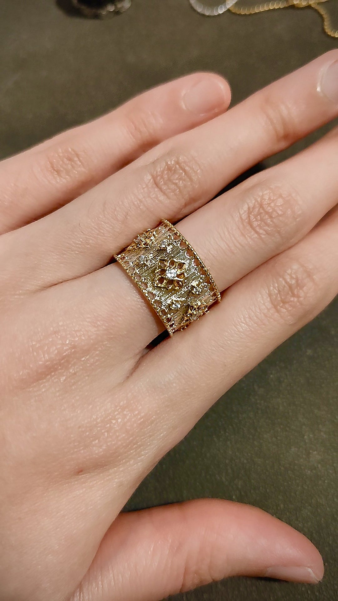 義大利精工雕刻金戒開口戒
