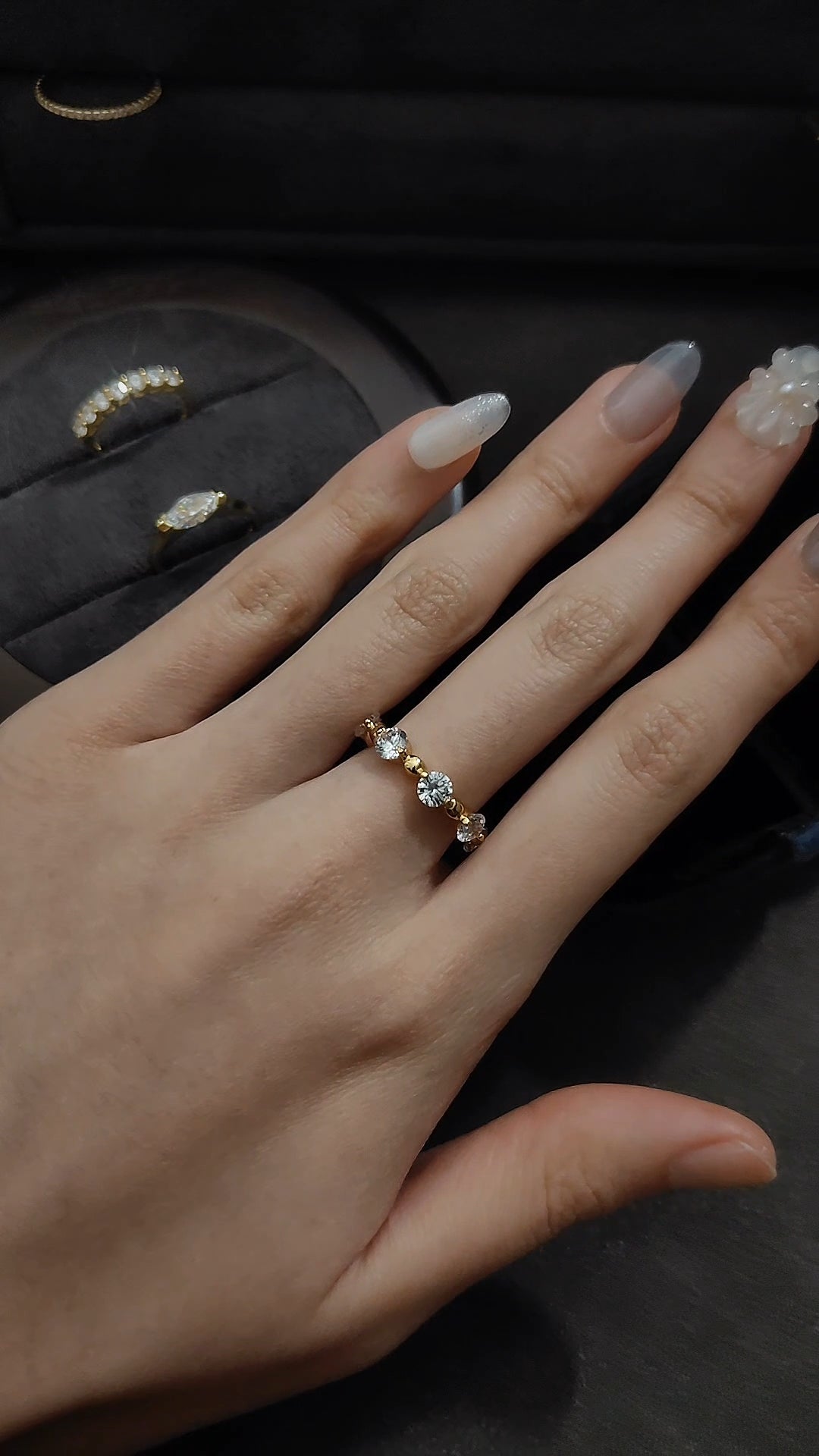 French gold bead ring