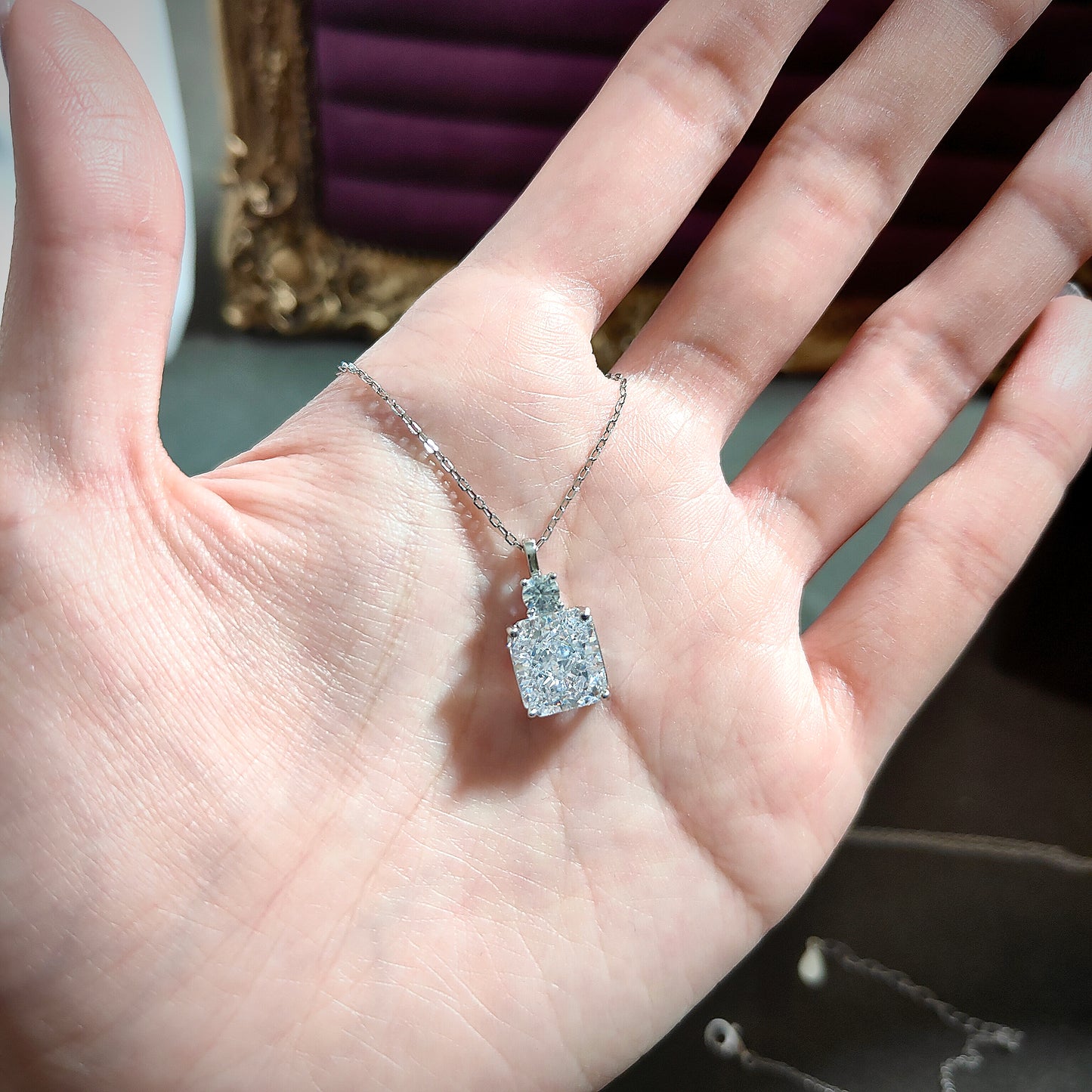 冰花法式香水瓶項鍊