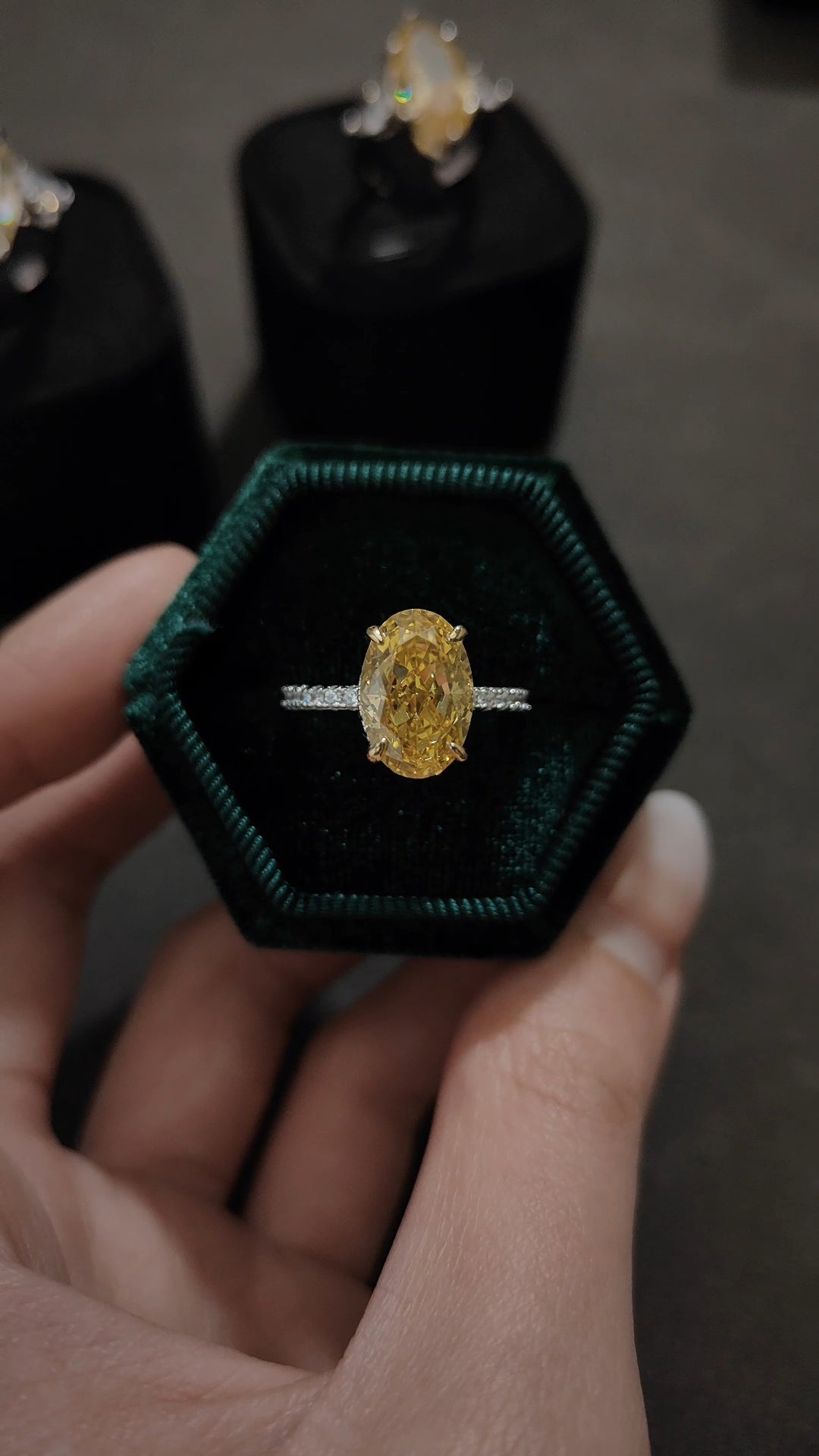 Oval Brilliant Yellow Diamond Ring