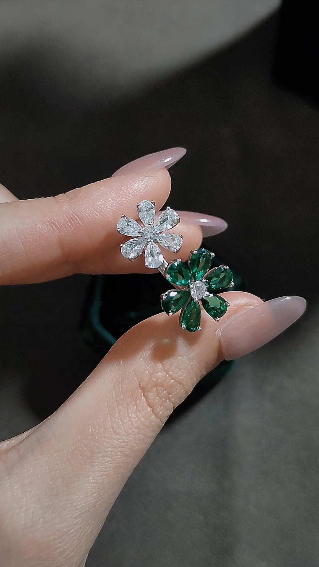 Double Flower Open Ring