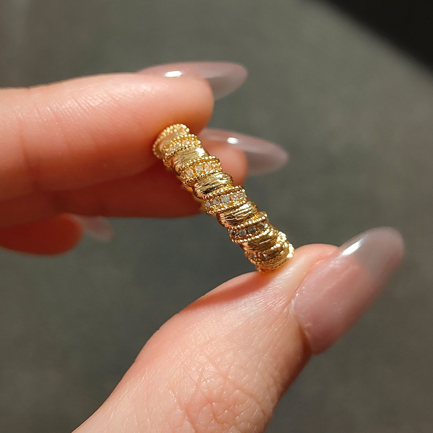 義大利精工雕刻金戒開口戒