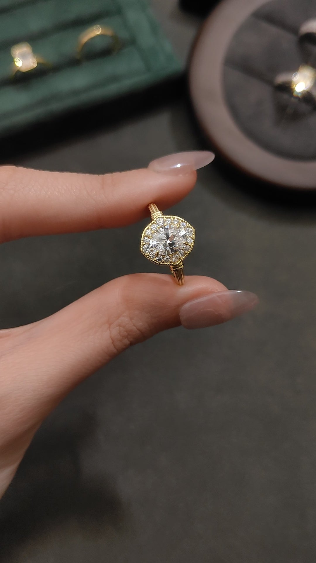 Roman Shield Diamond Ring