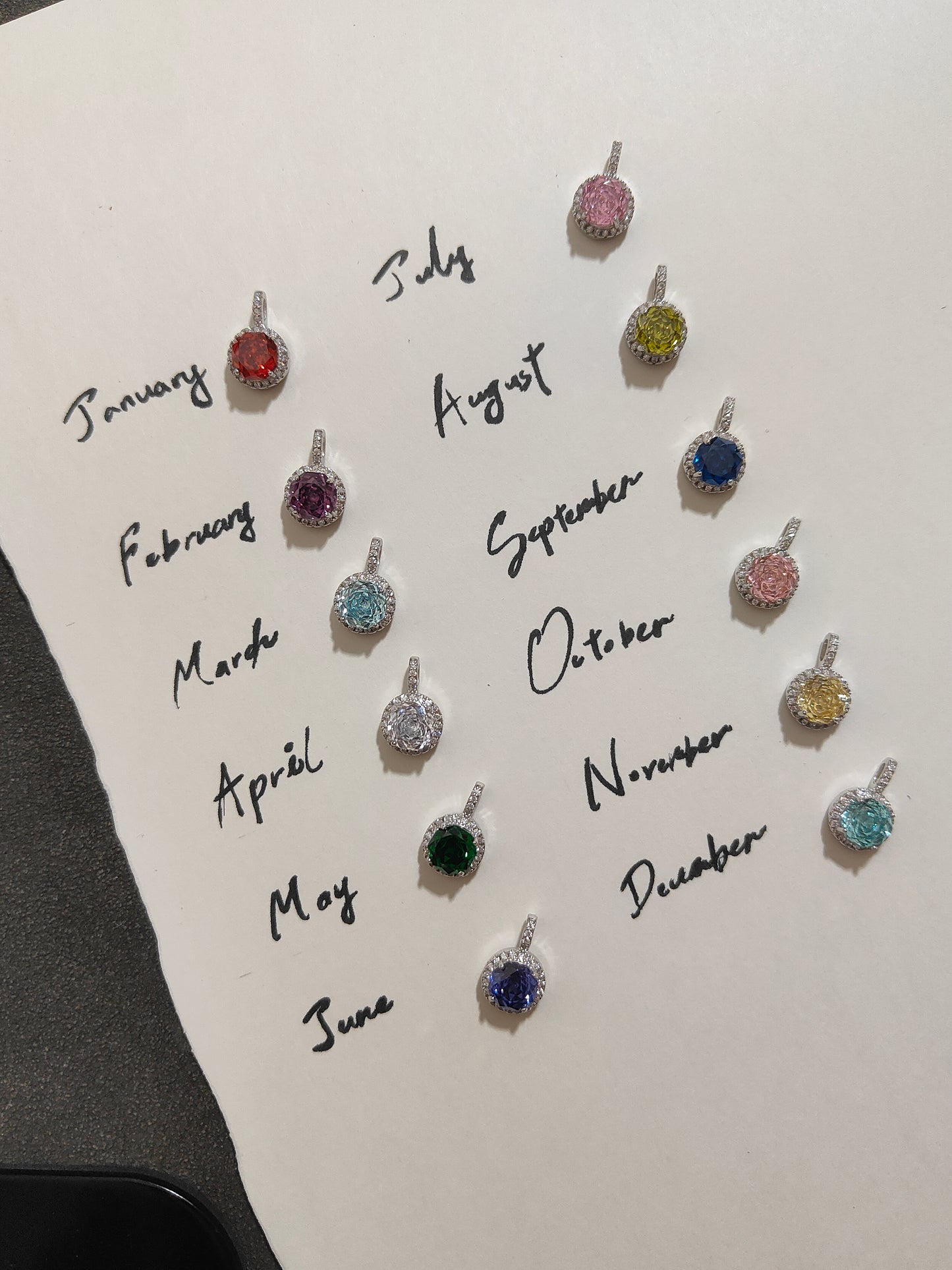 Birthstone diamond necklace