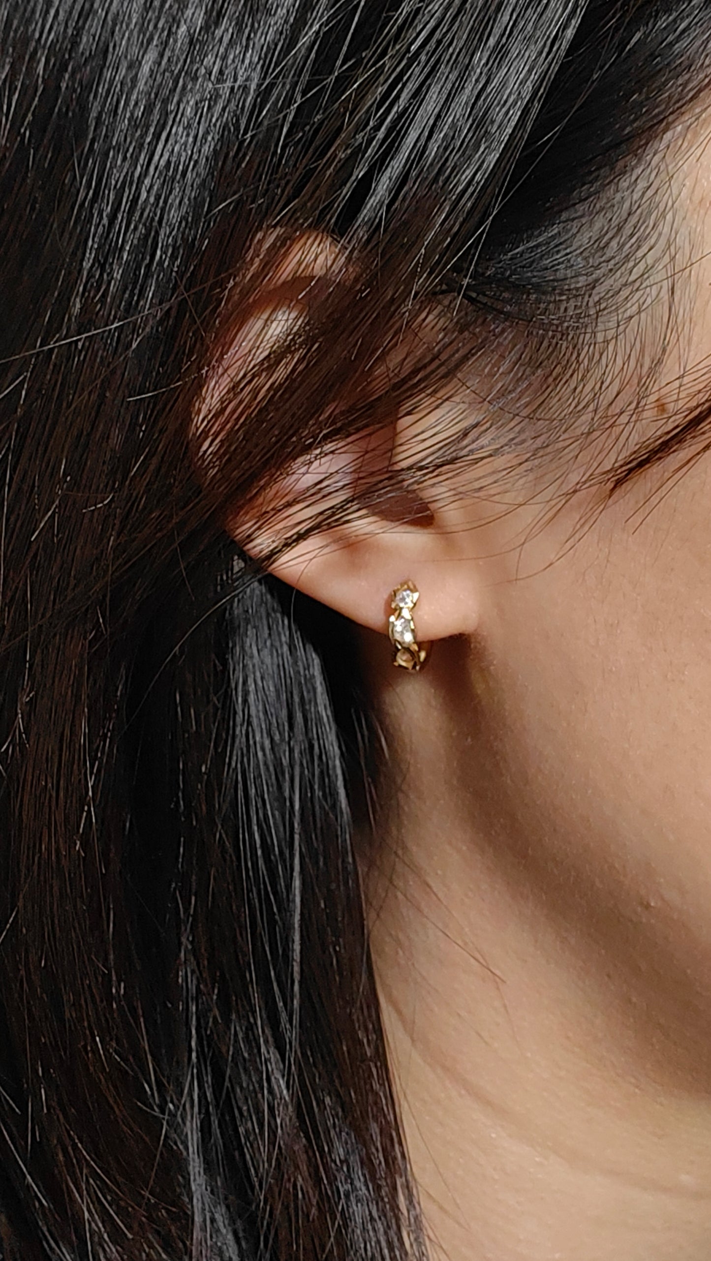 Water drop carved ice flower earrings