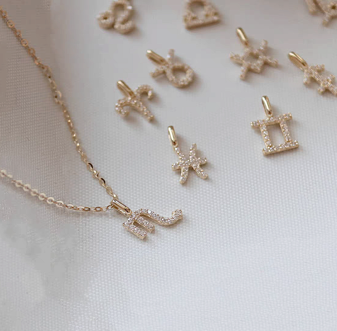 {Haute couture pure gold} 9K gold constellation necklace
