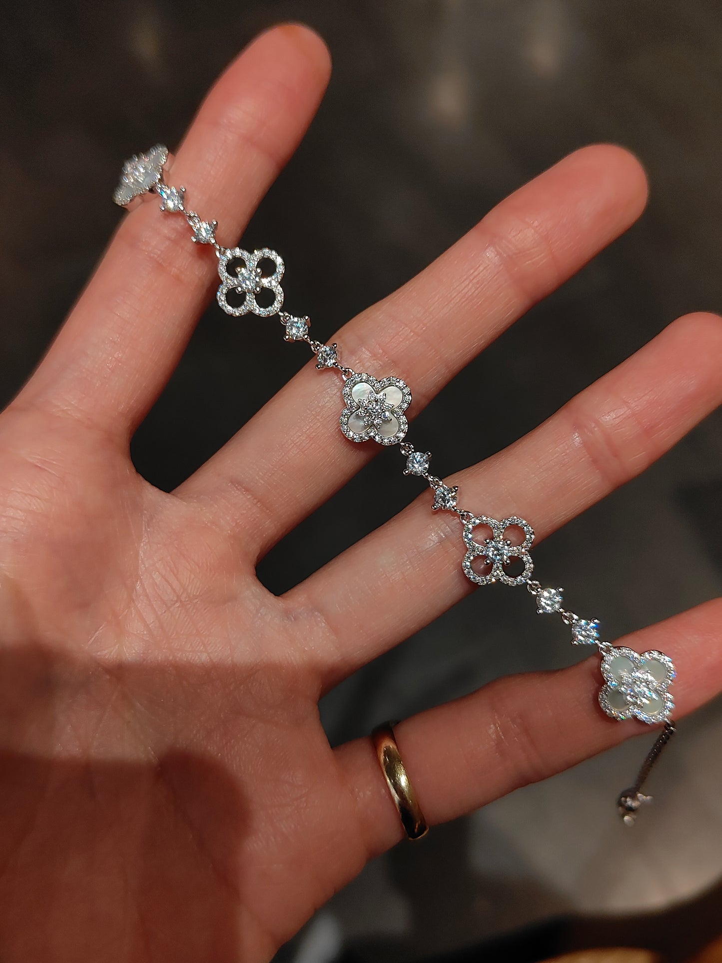 千金風四葉草貝母手鍊