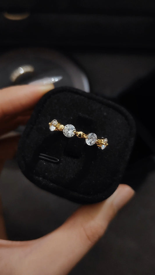 法式金珠冰花排戒