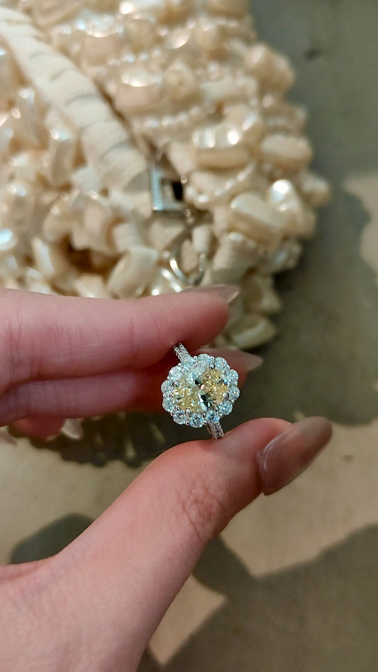 太陽花冰花淺黃鑽戒