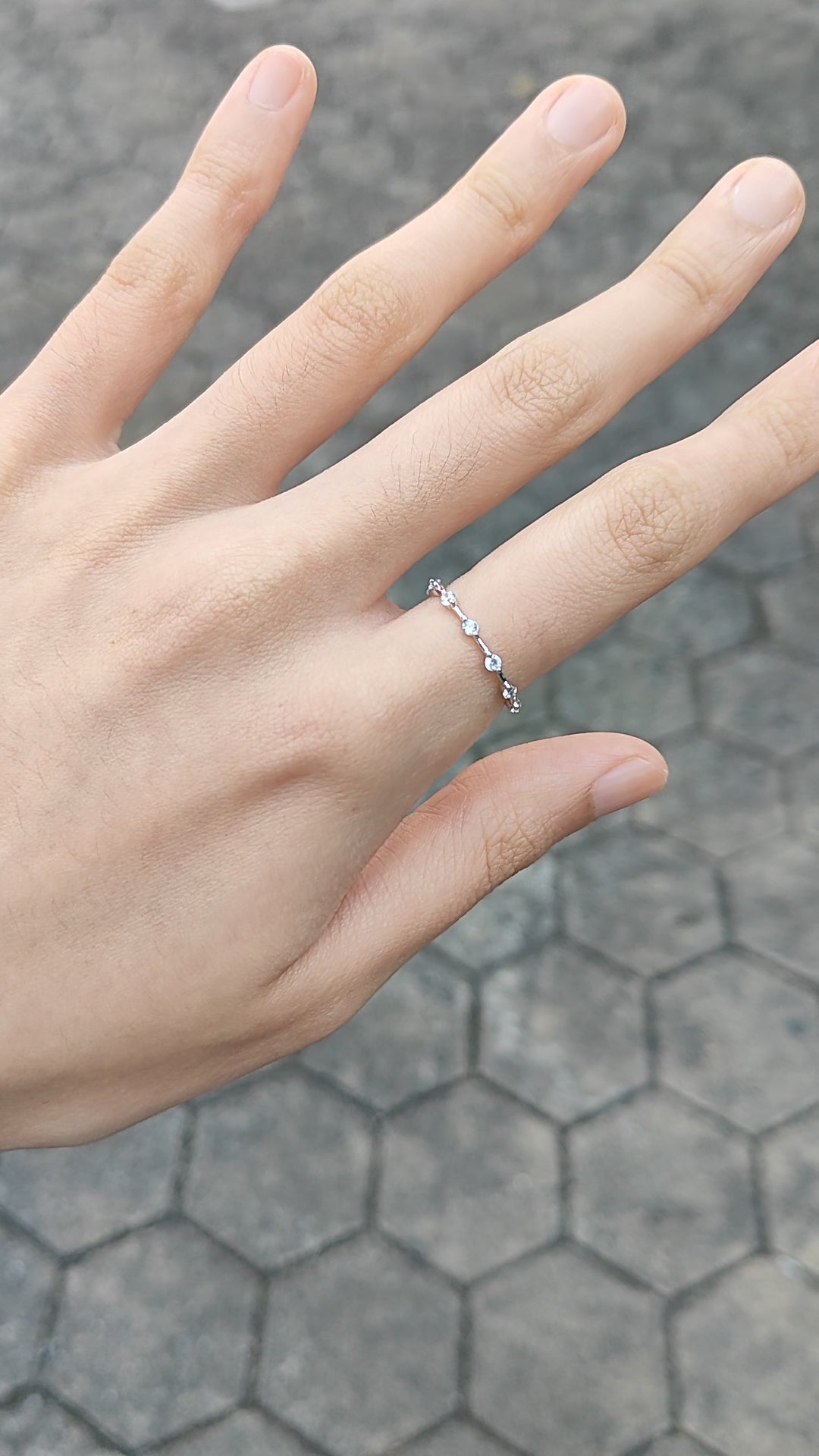 Japanese style personalized star sparkle thin ring