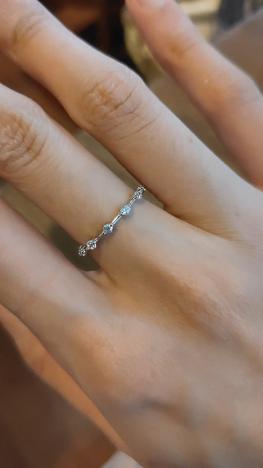 Japanese style personalized star sparkle thin ring