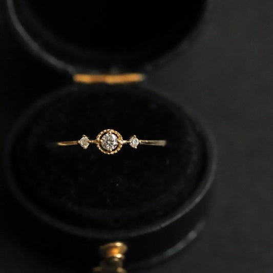 {Haute couture pure gold} Pure 9K gold French retro hollow thin gold ring