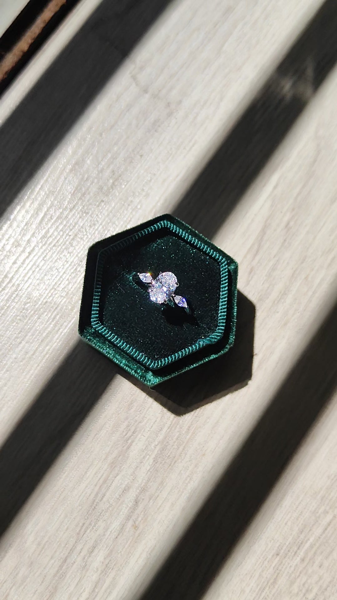 Oval Three Stone Small Ring