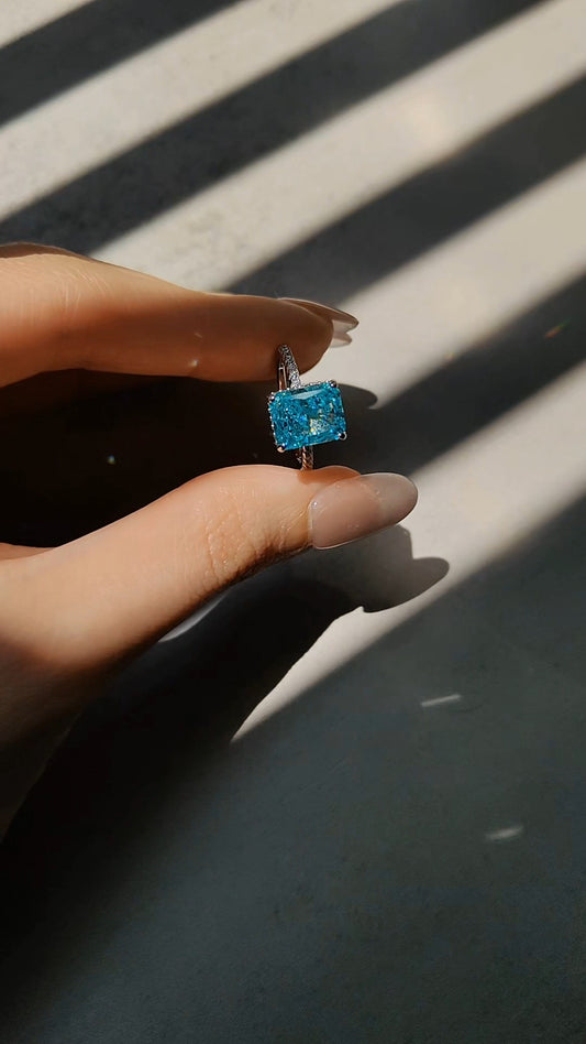 方糖帕拉伊巴霓虹鑽戒