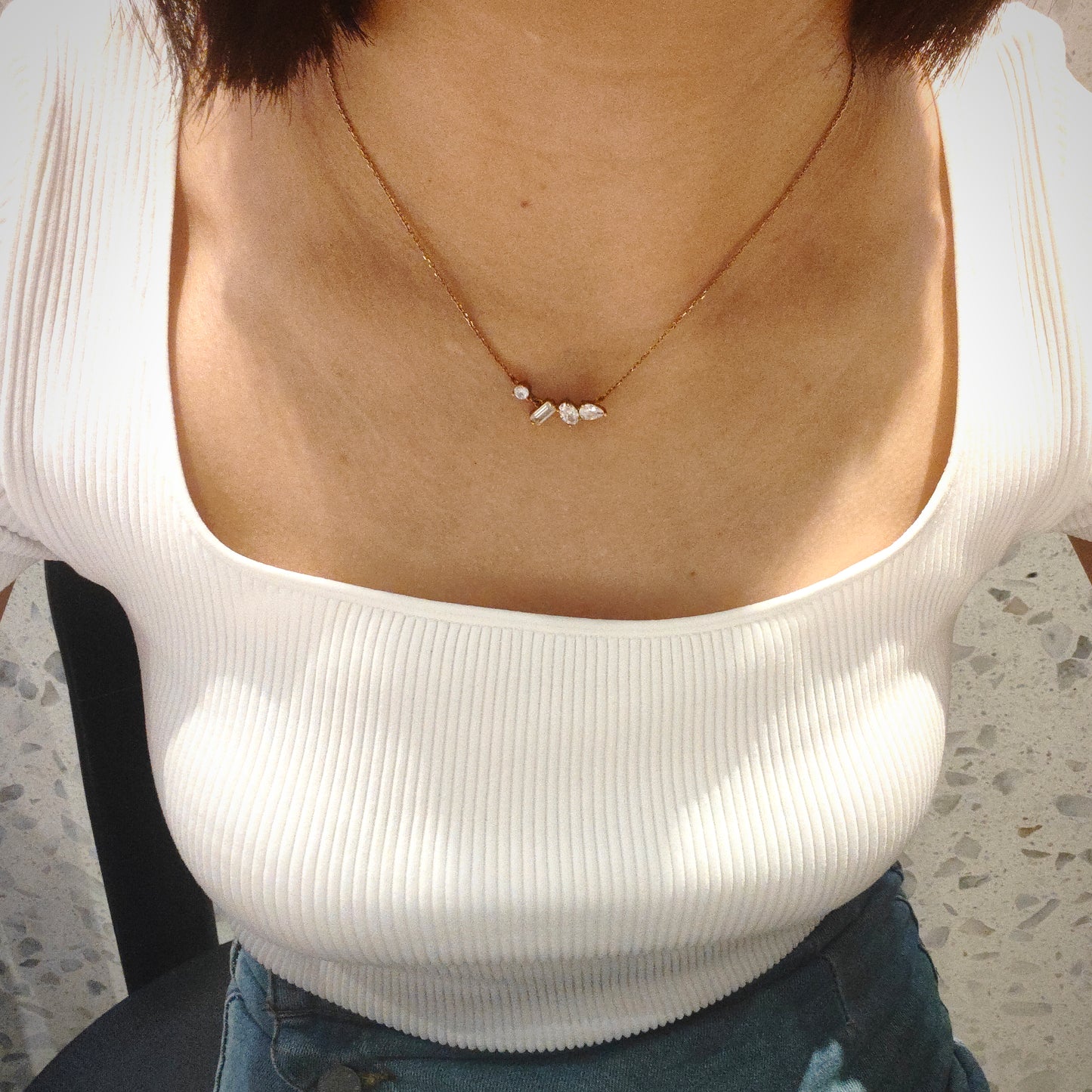 Geometric Ice Flower Small Necklace